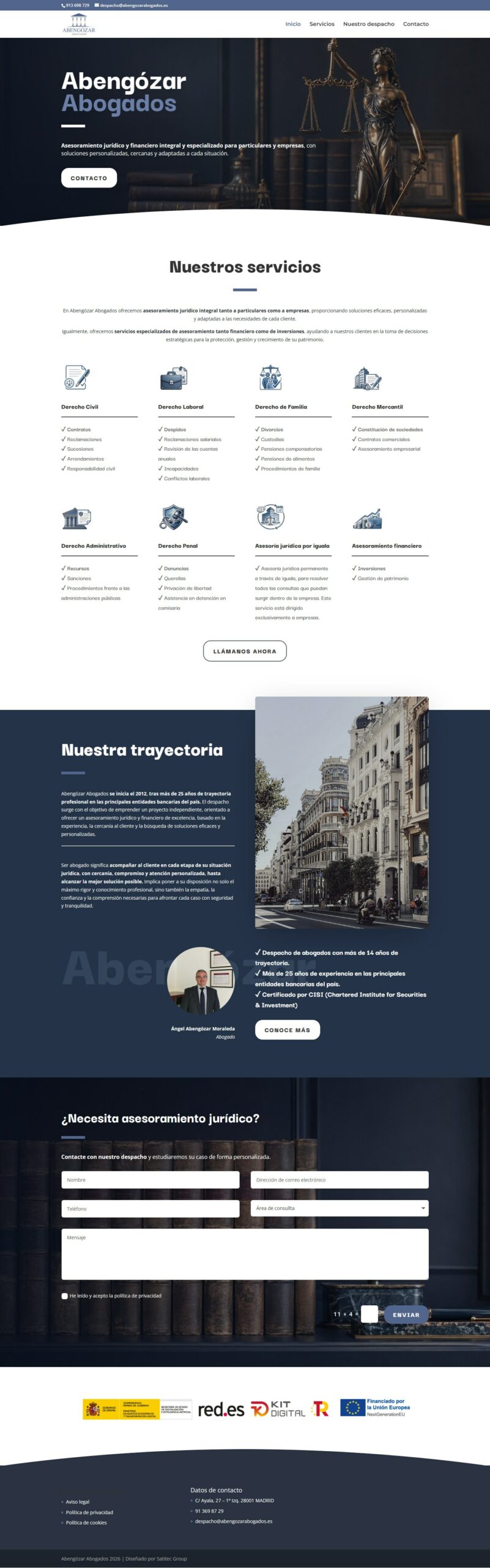 Página web de Abengózar Abogados