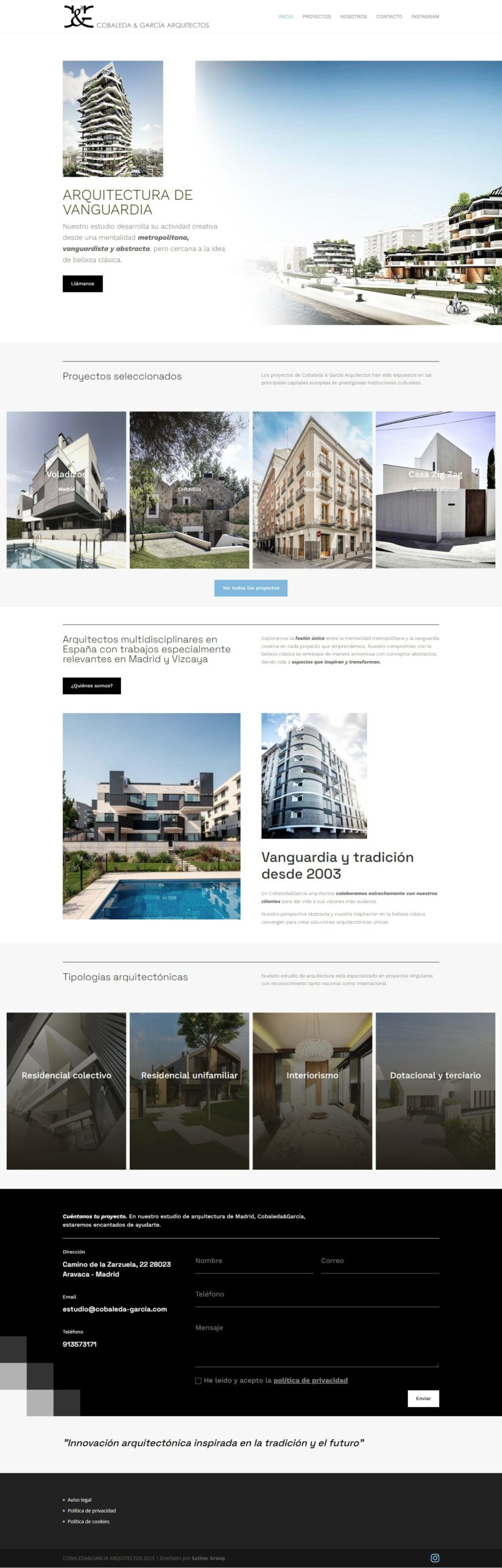 Página web de Cobaleda & García Arquitectos