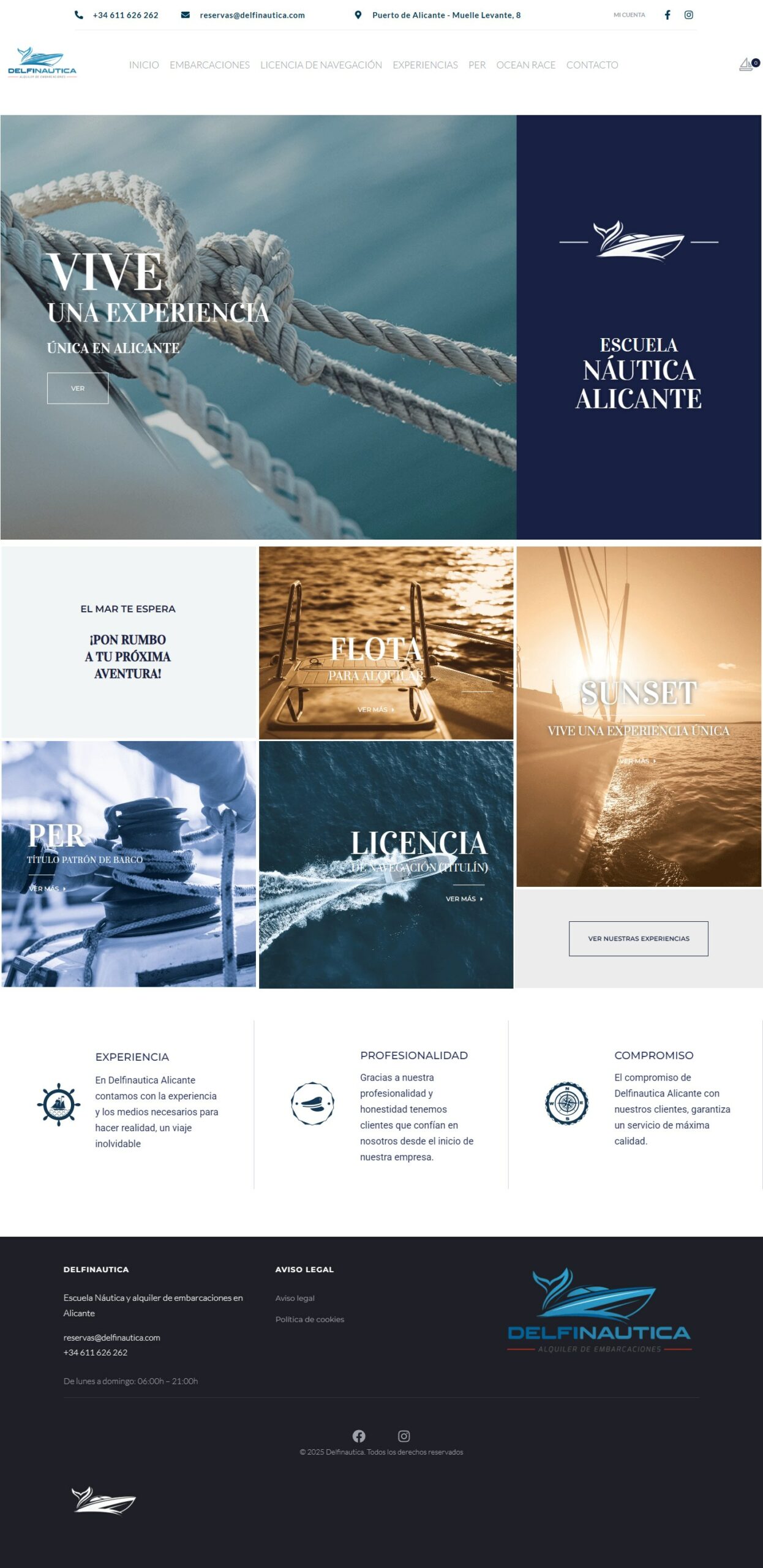 Página web de Delfináutica