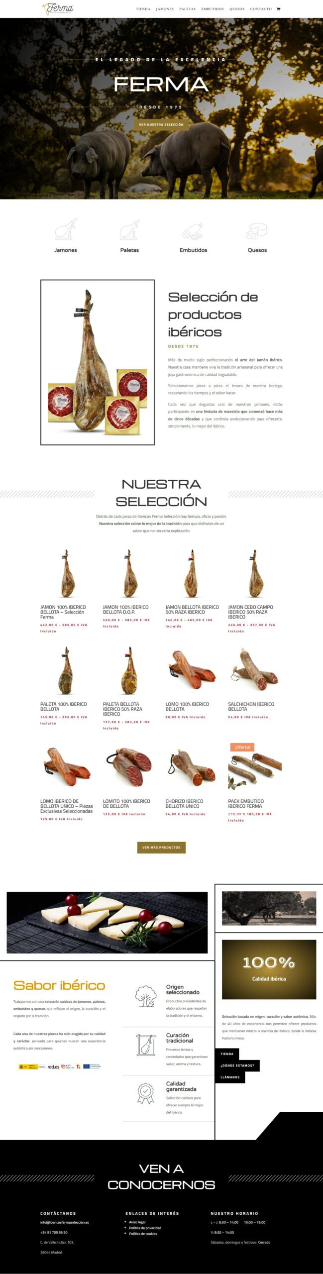 Página web de Ibéricos Ferma Selección