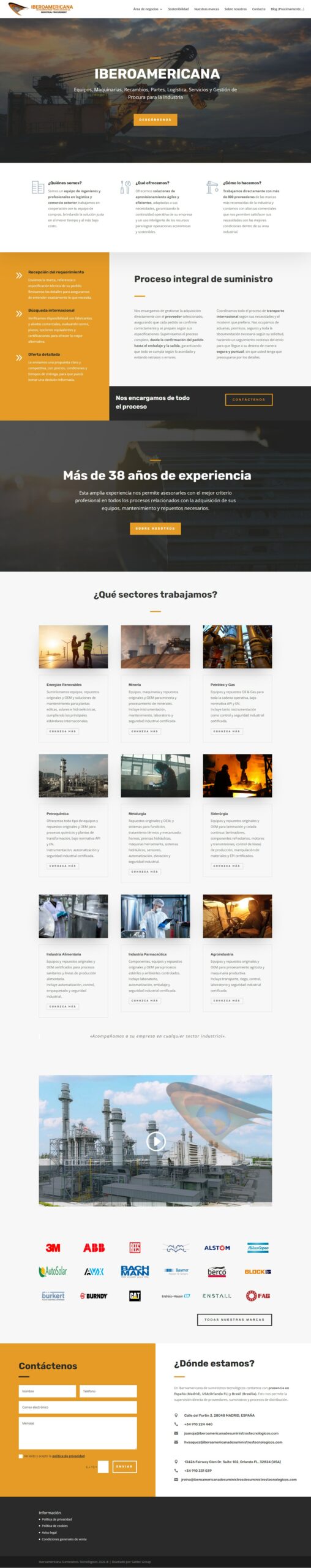 Página web de Iberoamericana de Suministros Tecnológicos