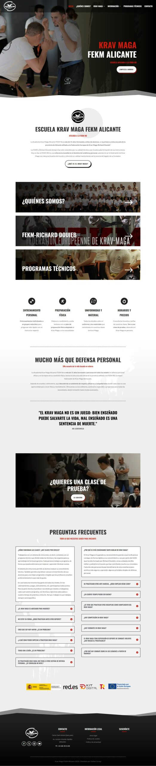 Página web de Krav Maga FEKM Alicante