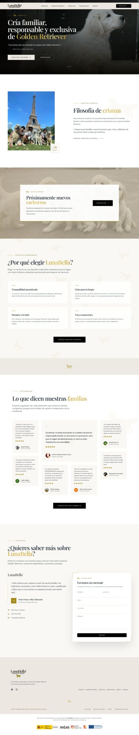 Página web de LunaBella