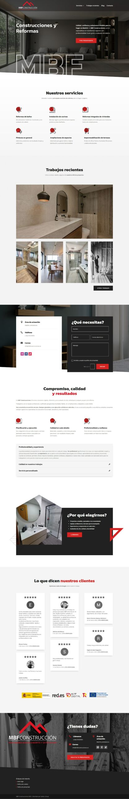 Página web de MBF Construcciones