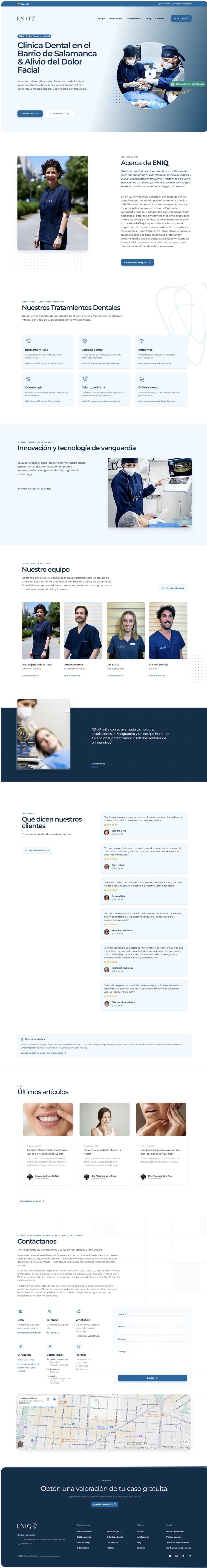 Portada completa de Clínica ENIQ, diseñada y desarrollada por Satitec